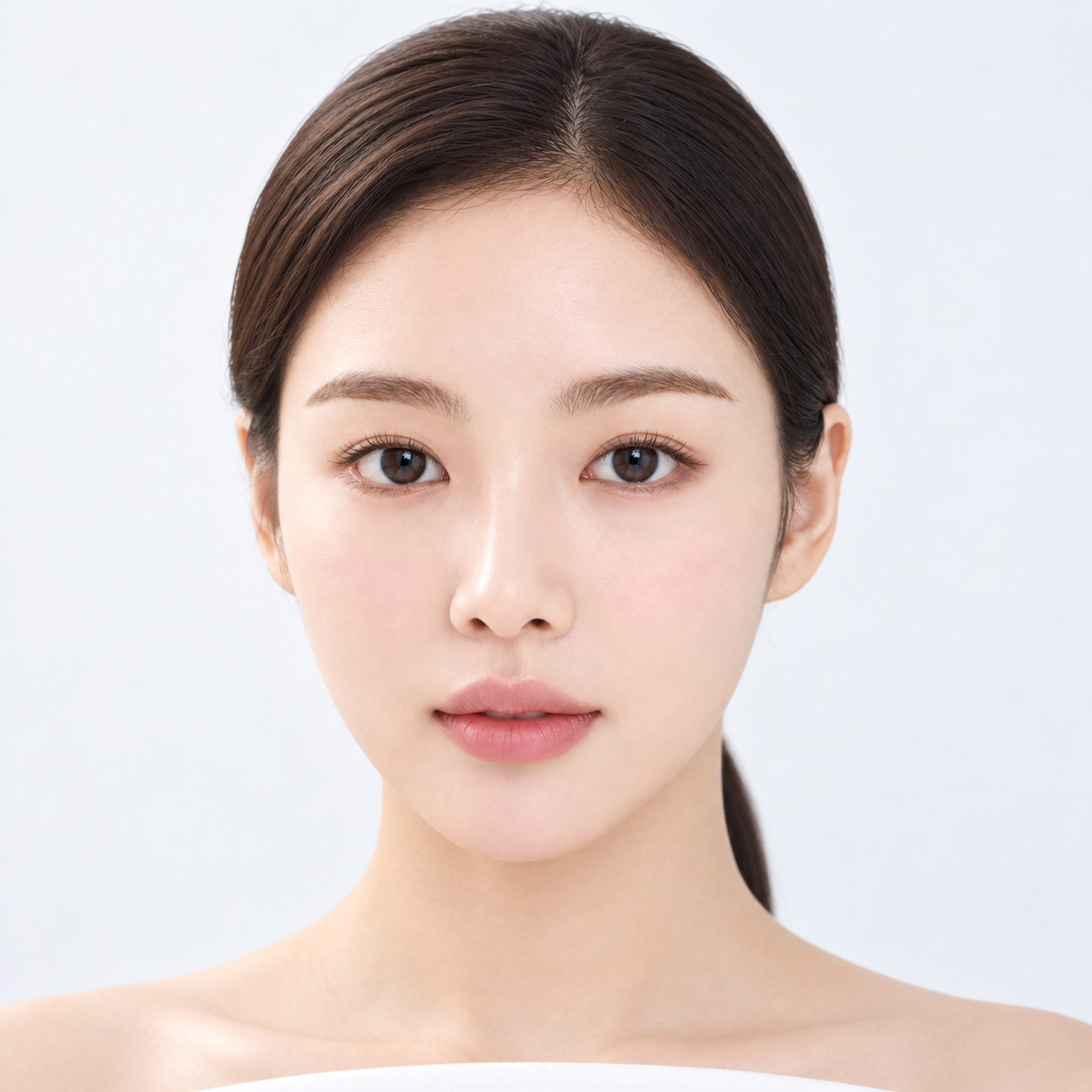 눈썹 사이 미간 보톡스 시술 부위를 표시한 모델 이미지