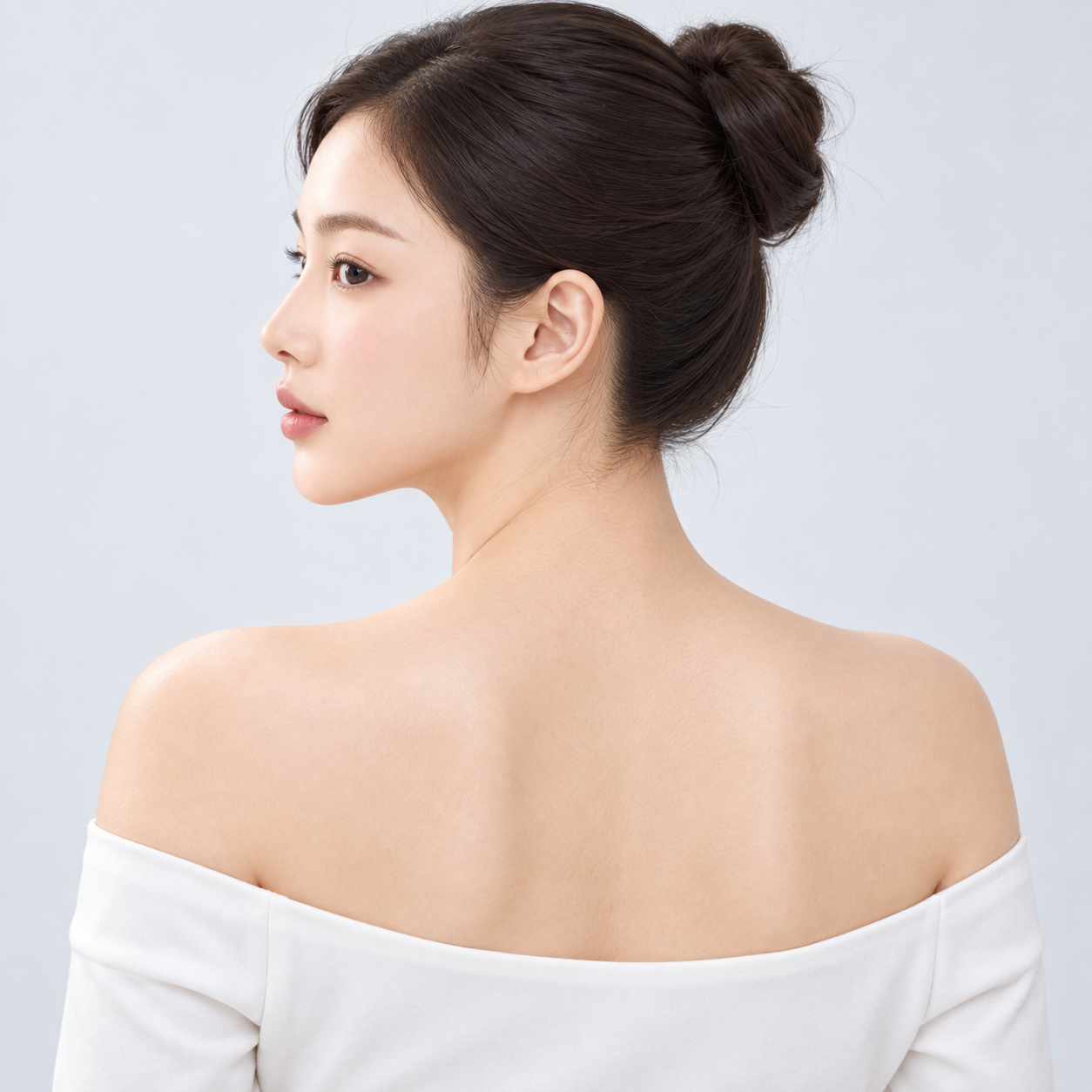 승모근 보톡스 진료 부위를 표시한 모델 이미지
